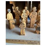 Vintage Wooden Figurine Lot - People and Animals Collection