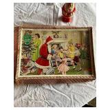 Vintage Christmas Lot: Candles, Figurines, Puzzle