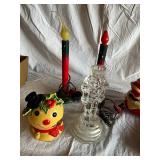 Vintage Christmas Lot: Candles, Figurines, Puzzle