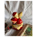 Vintage Christmas Lot: Candles, Figurines, Puzzle