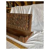 Vintage Tramp Art Carved Wooden Shelf with Intricate Design