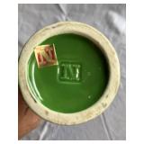 Blue Pottery Vase & Green Ceramic Vase Set