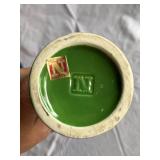 Blue Pottery Vase & Green Ceramic Vase Set