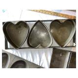 Vintage Metal Baking Molds Lot - Heart, Egg, and Rectangular Shapes