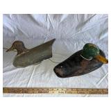 Pair of Vintage Duck Decoys - Rustic Hunting Collectibles
