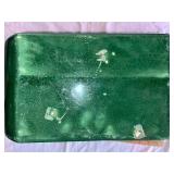 Vintage Green Ceramic Vase, Square Vessel, and Corn-Shaped Pottery Jar