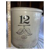 Vintage Red Wing Union Stoneware 12-Gallon and 2-Gallon Crock Set