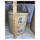 Vintage Red Wing Union Stoneware 12-Gallon and 2-Gallon Crock Set