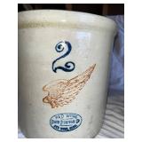 Vintage Red Wing Union Stoneware 12-Gallon and 2-Gallon Crock Set