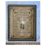 Vintage Framed Danish Religious Blessing Print