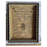 Vintage Framed Danish Religious Blessing Print