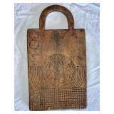 Vintage Carved Wooden Bowl and Decorative Boards Set