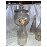 Assorted Vintage Glassware: Bottles, Vases & Jars Collection