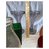 Assorted Vintage Glassware: Bottles, Vases & Jars Collection