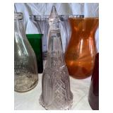 Assorted Vintage Glassware: Bottles, Vases & Jars Collection