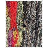 Vintage Handmade Rooster Design Rug on Frame