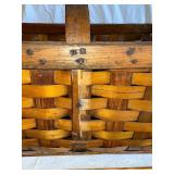 Vintage Woven Basket with Wooden Handle
