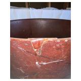 Vintage Copper Color Bucket & Green Wooden Egg Crate