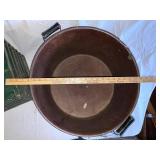 Vintage Copper Color Bucket & Green Wooden Egg Crate