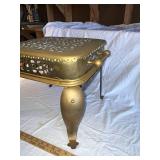 Antique Brass Footman Stool with Intricate Design