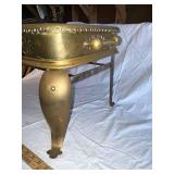 Antique Brass Footman Stool with Intricate Design