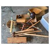 Mixed Lot of Vintage Wooden Items and Tools