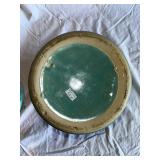 Vintage Green Ceramic Lidded Jar with Floral Design