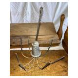Vintage Wooden Stool, Bowling Pins, Balls & Metal Hook Collection