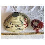 Vintage Christmas Lampshade with Decorative Holiday Wreath