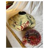 Vintage Christmas Lampshade with Decorative Holiday Wreath