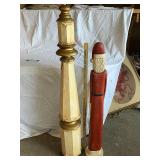 Hand-Carved Wooden Santa Claus Statues - Festive Holiday Decor