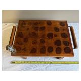 Vintage Handcrafted Wooden Chopping Board with Handles
