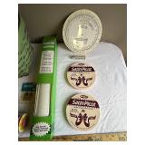 Craft Supply Lot: Basket, Ribbons, Thread, Buckles & More