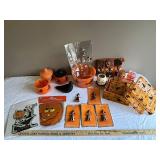 Halloween Decor Lot: Bowls, Figurines, Decorations, and More