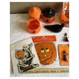 Halloween Decor Lot: Bowls, Figurines, Decorations, and More