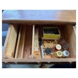 Handcrafted Wooden Chest of Drawers with Intricate Tramp Art Carving