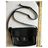 Vintage Coach Black Leather Crossbody Bag