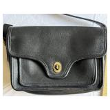 Vintage Coach Black Leather Crossbody Bag