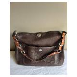 Coach Leather Handbag with Signature Design