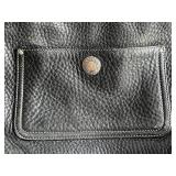 Authentic Coach Black Leather Handbag with Brown Strap