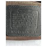 Authentic Coach Black Leather Handbag with Brown Strap