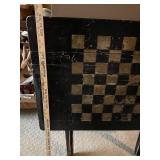 Vintage Folding Wooden Chess Board Table