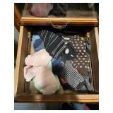 Vintage Wooden Multi-Drawer Storage Cabinet with Glass Fronts - CONTENTS NOT INCLUDED