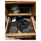 Vintage Wooden Multi-Drawer Storage Cabinet with Glass Fronts - CONTENTS NOT INCLUDED