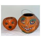 Vintage Papier-Mâché Halloween Jack-O'-Lanterns