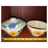 Vintage Aker & Co. Ltd. Hand-Painted Ceramic Bowls, England
