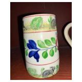 Set of 2 Antique C 1900 ~ Stick Spatter Rabbitware Rabbit Mugs
