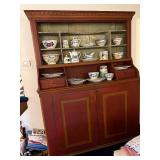 Antique Red Painted Hutch - Contents not included