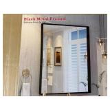 24 X 32 Black Metal Framed Mirror