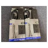 2 6Ft Surge Protector Cords - Black